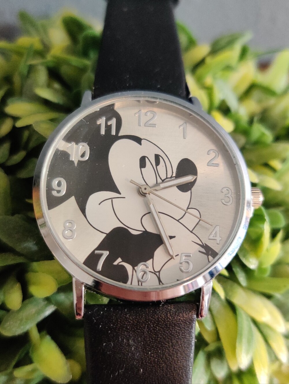Mickey Mouse Watch Black White Unisex Mens Women's Wrist Disney Grey Retro